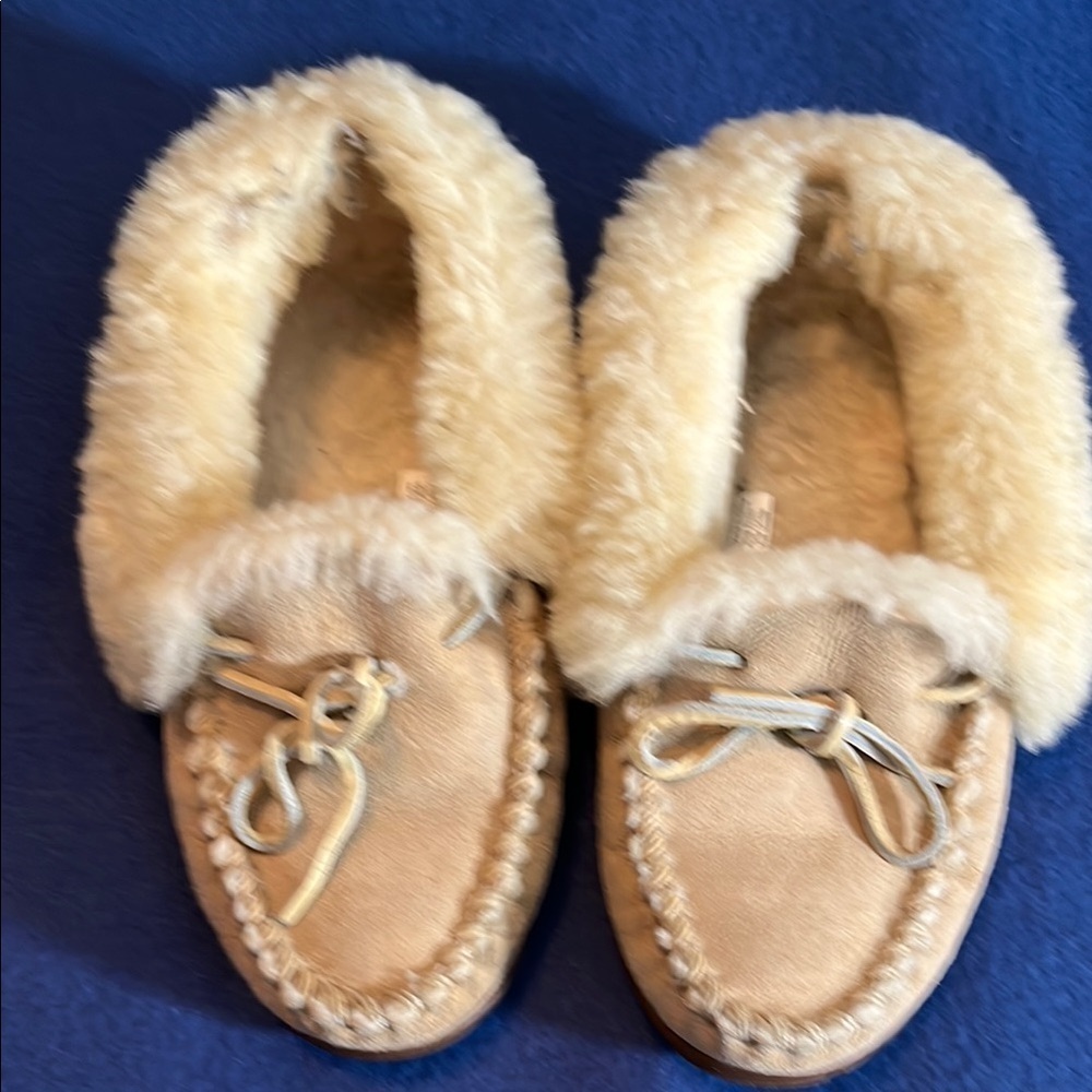 LL Bean suede and Sherpa slippers